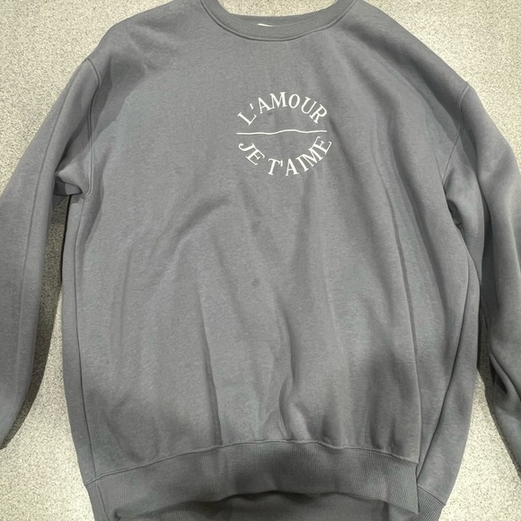 Grey French Oversized Sweatshirt - Picture 3 of 3